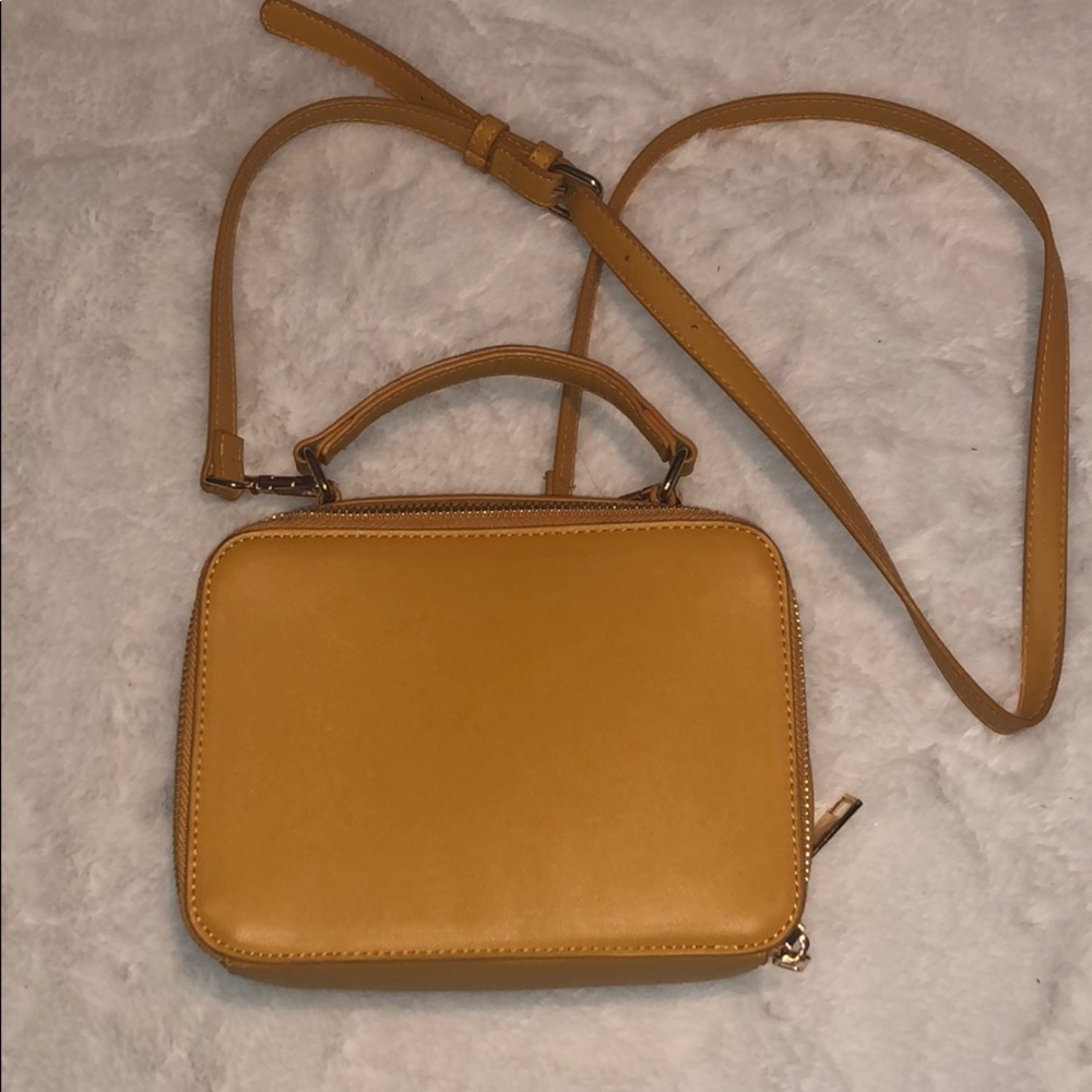 Yellow Leather Cross body bag